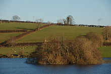 An ancient crannog on Loughbrickland lake, Cownty down, Northern Ireland.